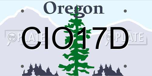 CIO17D Oregon License Plate