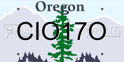 CIO17O Oregon License Plate
