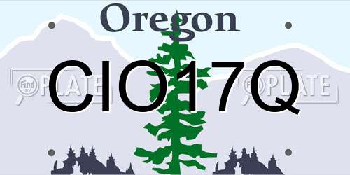 CIO17Q Oregon License Plate