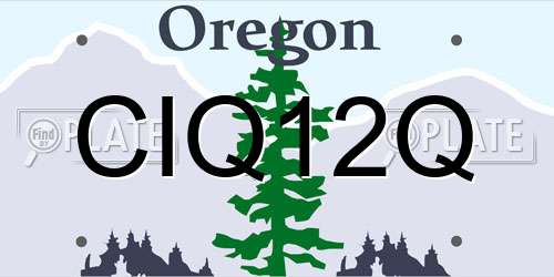 CIQ12Q Oregon License Plate