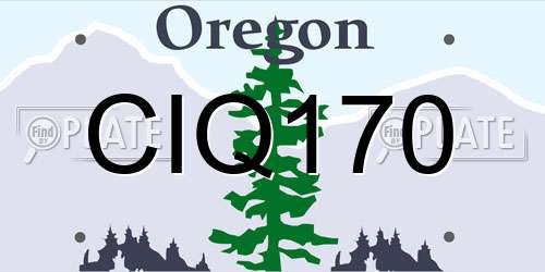CIQ170 Oregon License Plate