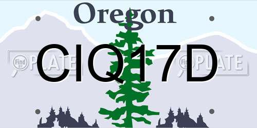 CIQ17D Oregon License Plate