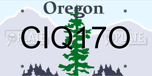 CIQ17O Oregon License Plate
