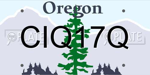CIQ17Q Oregon License Plate
