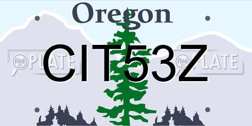 CIT53Z Oregon License Plate