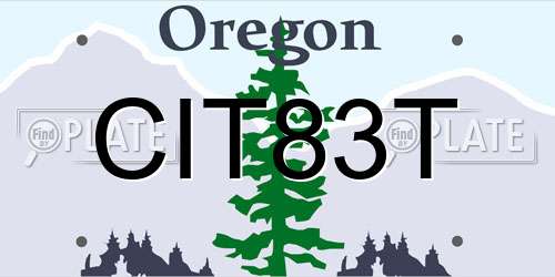 CIT83T Oregon License Plate