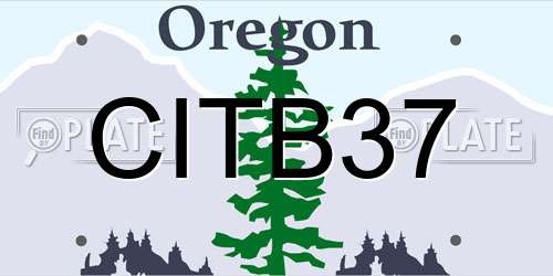 CITB37 Oregon License Plate