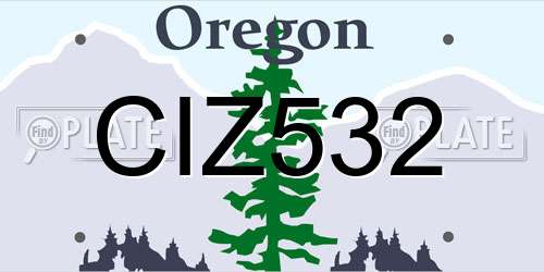 CIZ532 Oregon License Plate