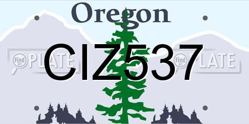 CIZ537 Oregon License Plate