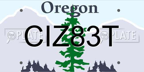 CIZ83T Oregon License Plate