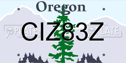 CIZ83Z Oregon License Plate