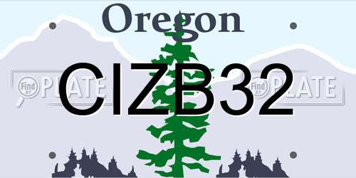 CIZB32 Oregon License Plate