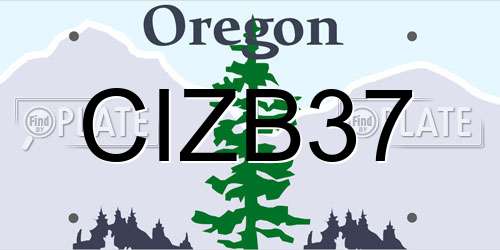 CIZB37 Oregon License Plate