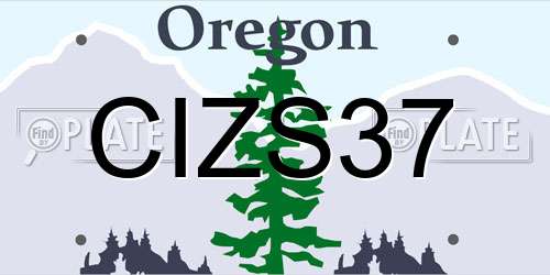 CIZS37 Oregon License Plate