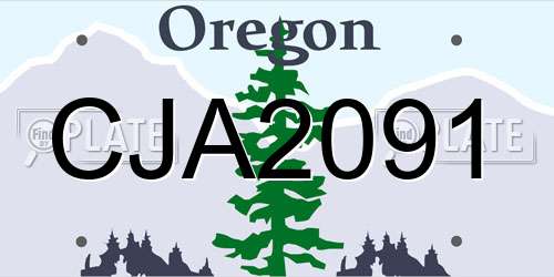 CJA2091 Oregon License Plate