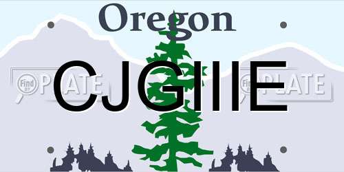 CJGIIIE Oregon License Plate