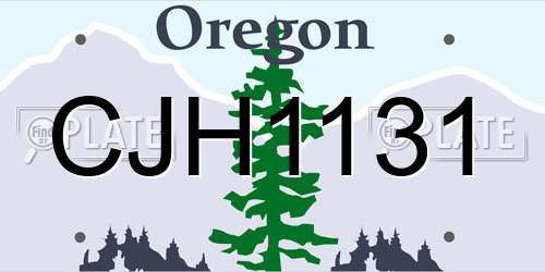 CJH1131 Oregon License Plate