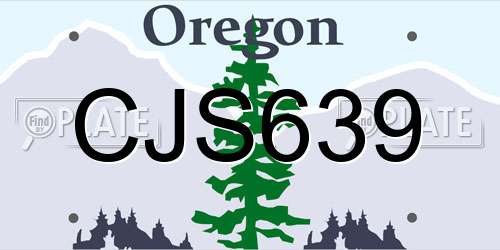 CJS639 Oregon License Plate