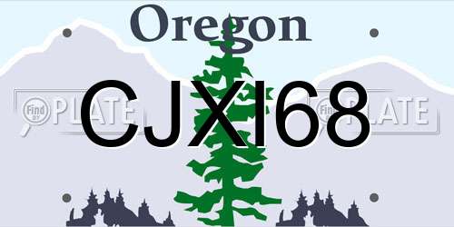 CJXI68 Oregon License Plate