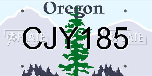 CJY185 Oregon License Plate