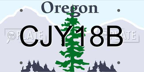 CJY18B Oregon License Plate