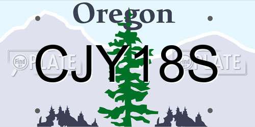 CJY18S Oregon License Plate