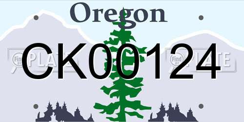 CK00124 Oregon License Plate