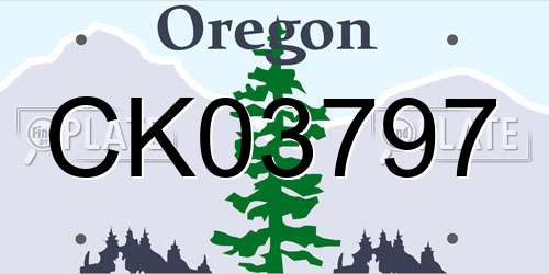 CK03797 Oregon License Plate