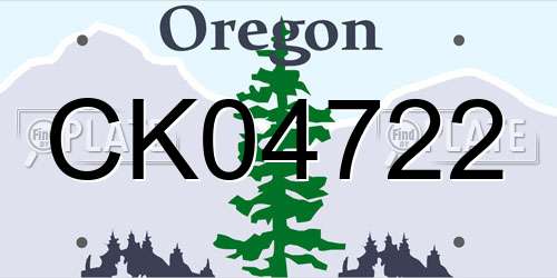 CK04722 Oregon License Plate