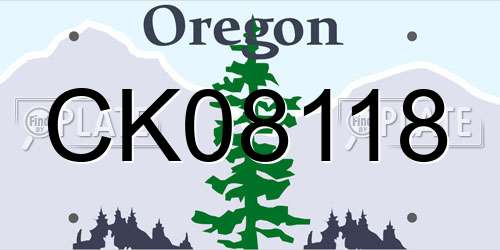 CK08118 Oregon License Plate