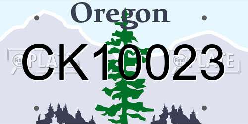CK10023 Oregon License Plate