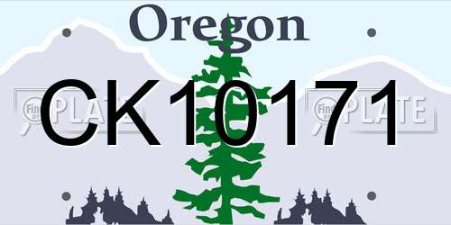 CK10171 Oregon License Plate