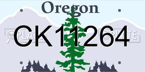CK11264 Oregon License Plate