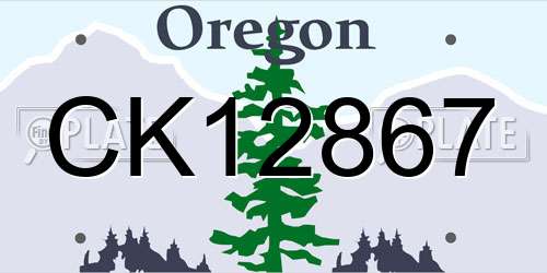 CK12867 Oregon License Plate