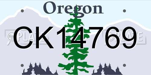 CK14769 Oregon License Plate
