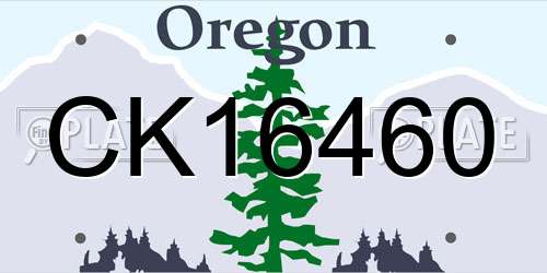 CK16460 Oregon License Plate
