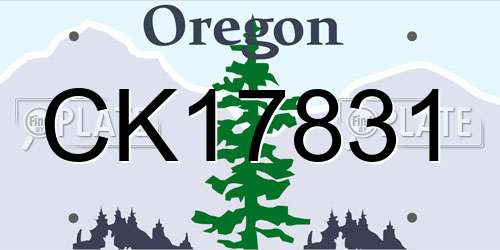CK17831 Oregon License Plate
