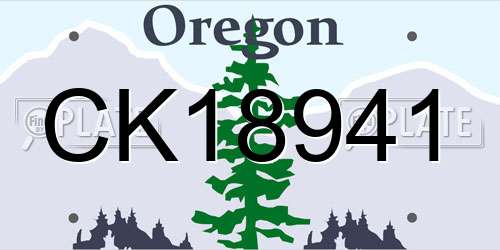 CK18941 Oregon License Plate