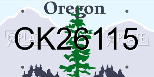 CK26115 Oregon License Plate