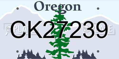 CK27239 Oregon License Plate
