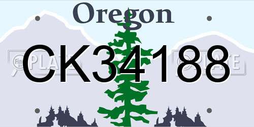 CK34188 Oregon License Plate