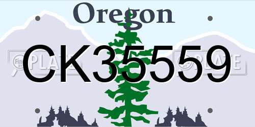 CK35559 Oregon License Plate