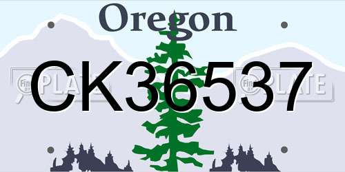 CK36537 Oregon License Plate
