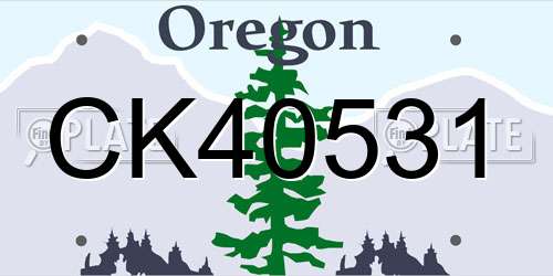 CK40531 Oregon License Plate