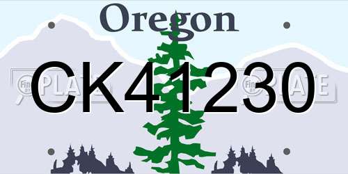 CK41230 Oregon License Plate
