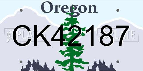 CK42187 Oregon License Plate