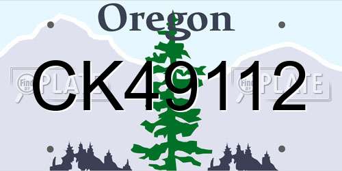 CK49112 Oregon License Plate