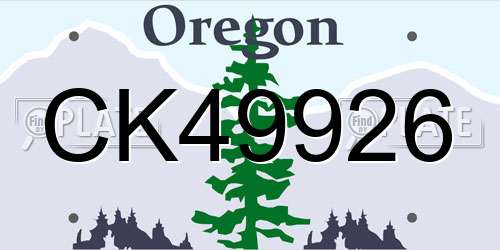CK49926 Oregon License Plate