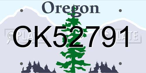 CK52791 Oregon License Plate