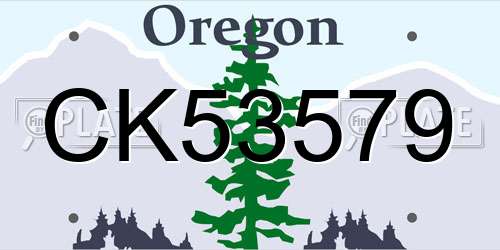 CK53579 Oregon License Plate